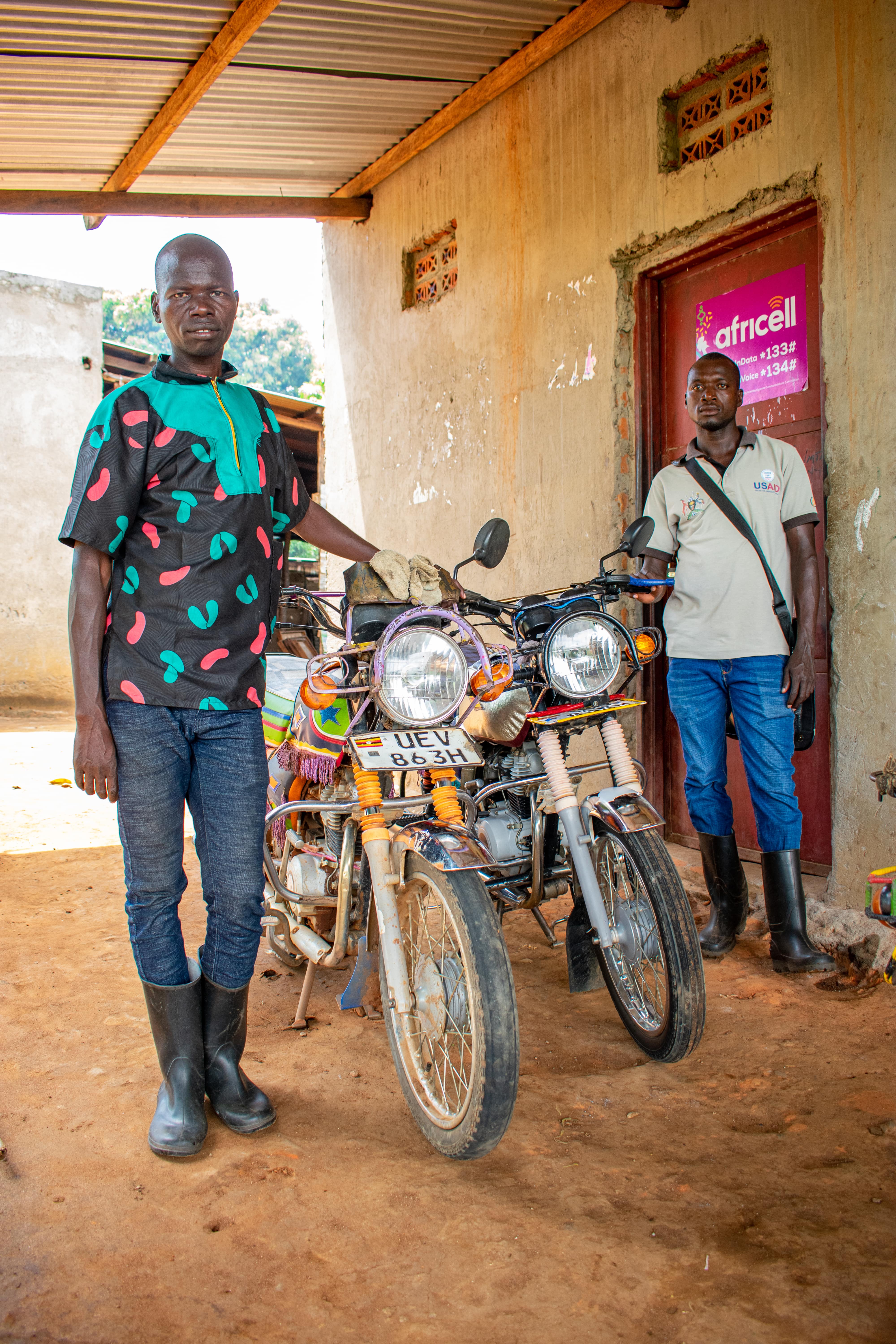 Ojok Richard at his bakery and farm